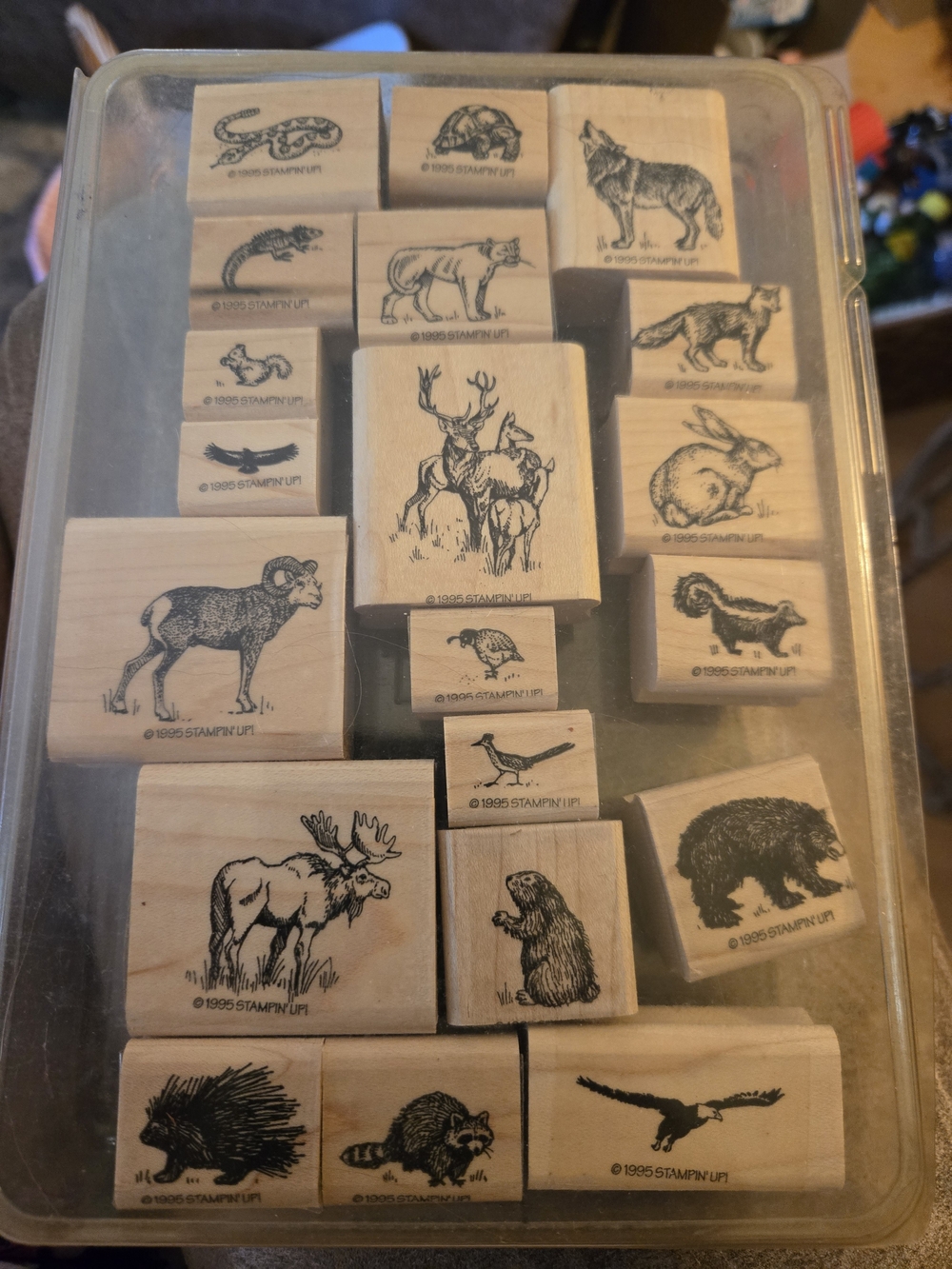 Stampin' Up! Woodland Critters Rubber Stamp Collection - Brown, Black, Tan